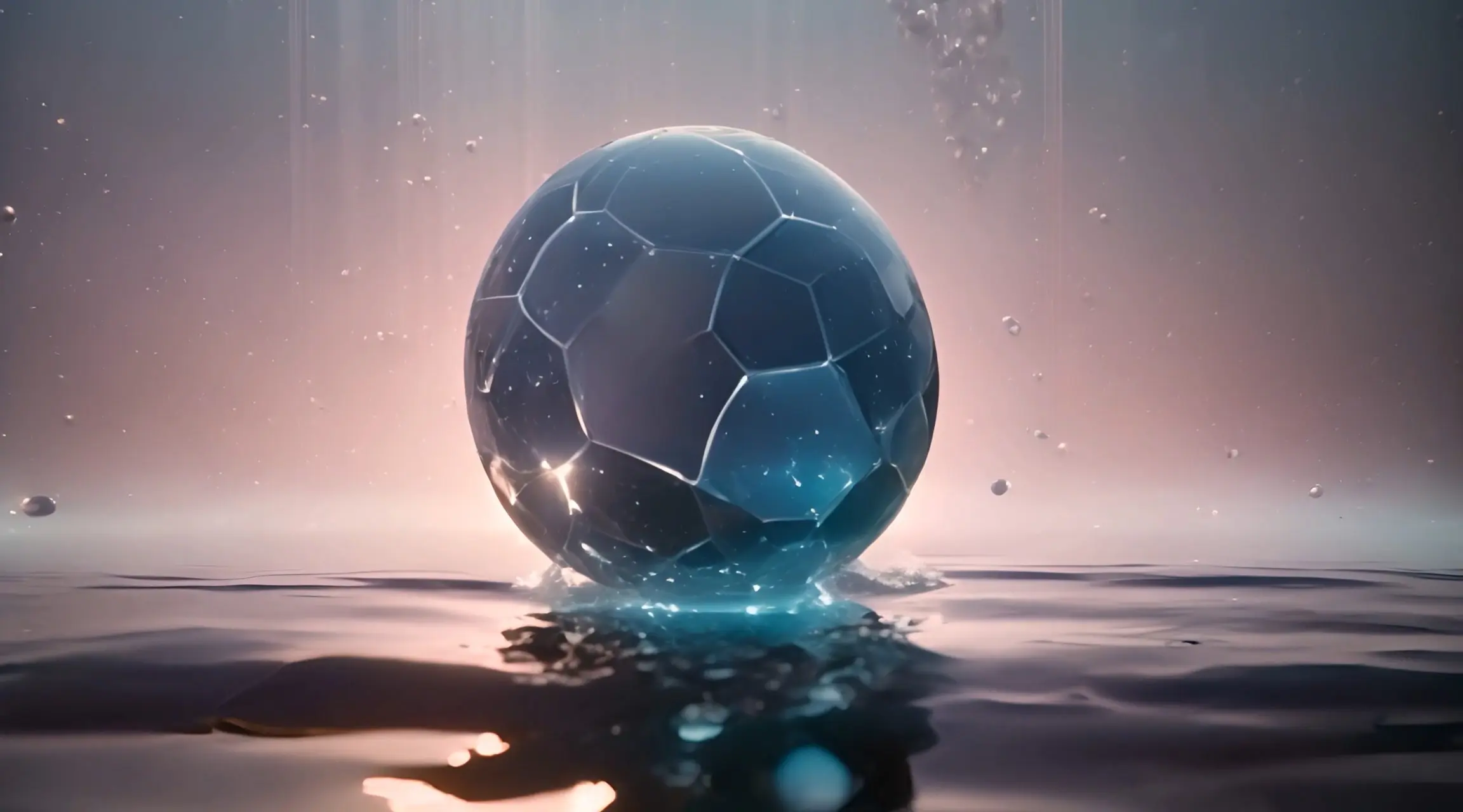 Cinematic Football Submersion Dynamic Water Impact Video